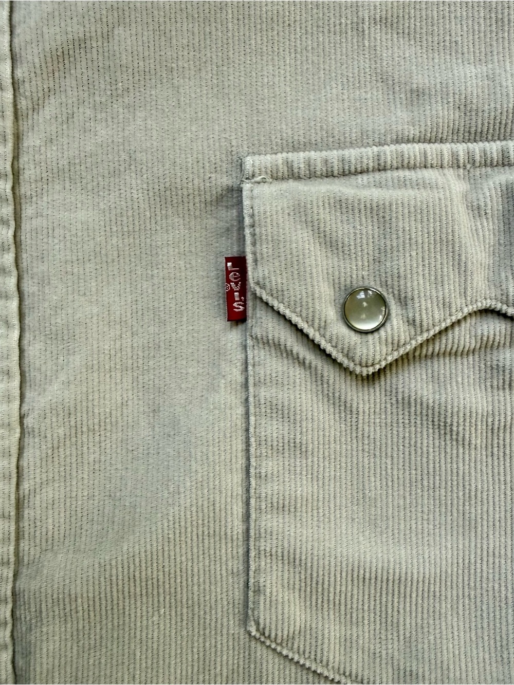 Levi’s Red Tab Beige Corduroy Western Snap Shirt XL - Picture 3 of 9